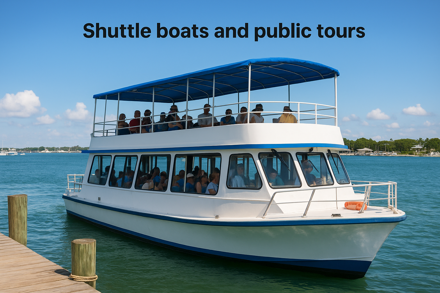 Shuttle boats and public tours