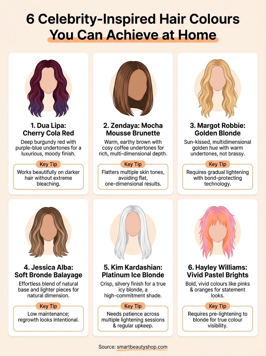 hair dye that looks like celebrity hair infographic
