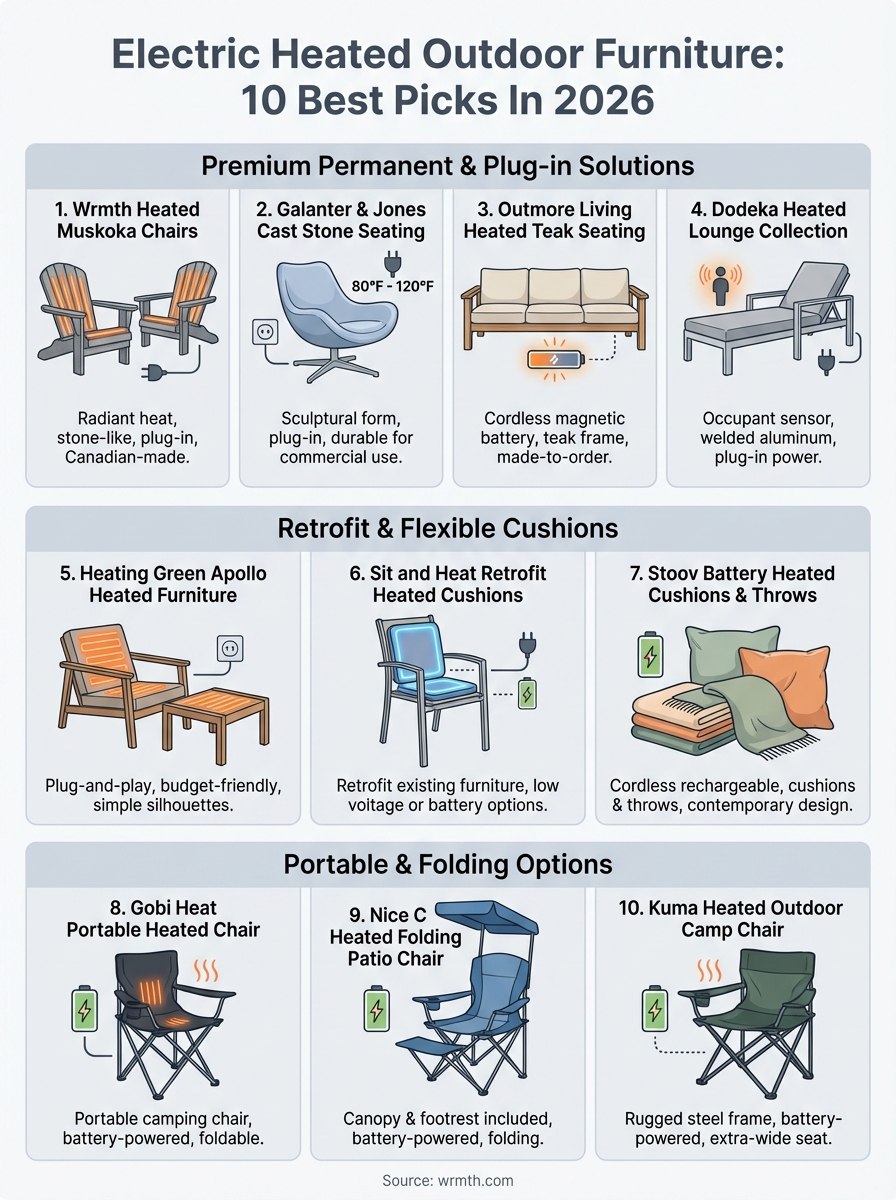 electric heated outdoor furniture infographic