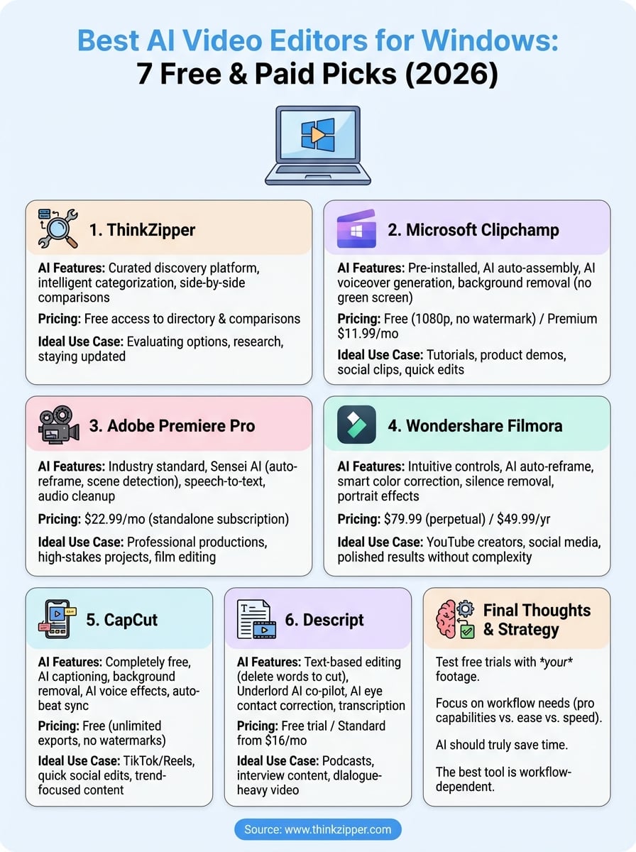 ai video editor for windows infographic