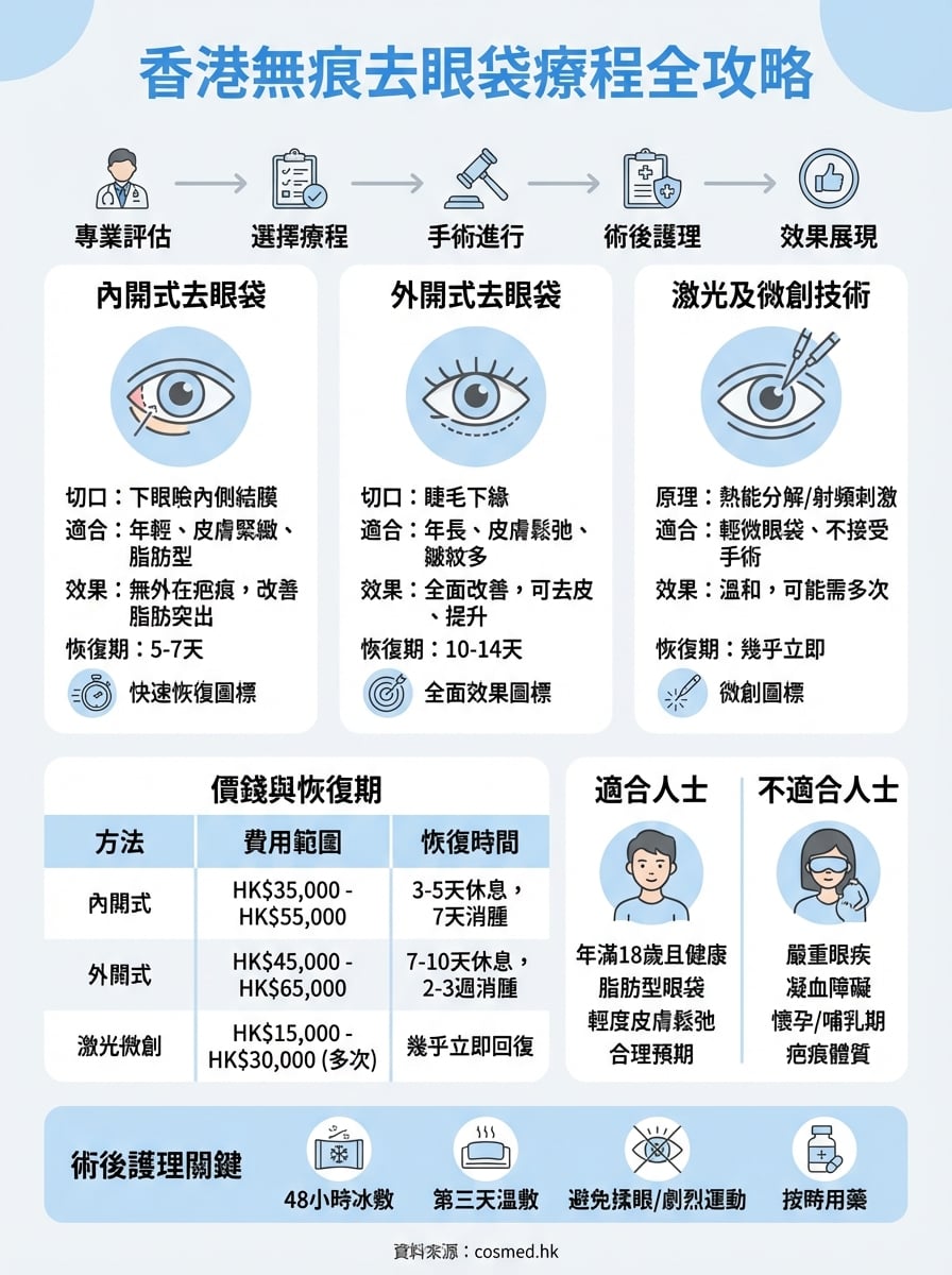 無痕去眼袋療程 infographic