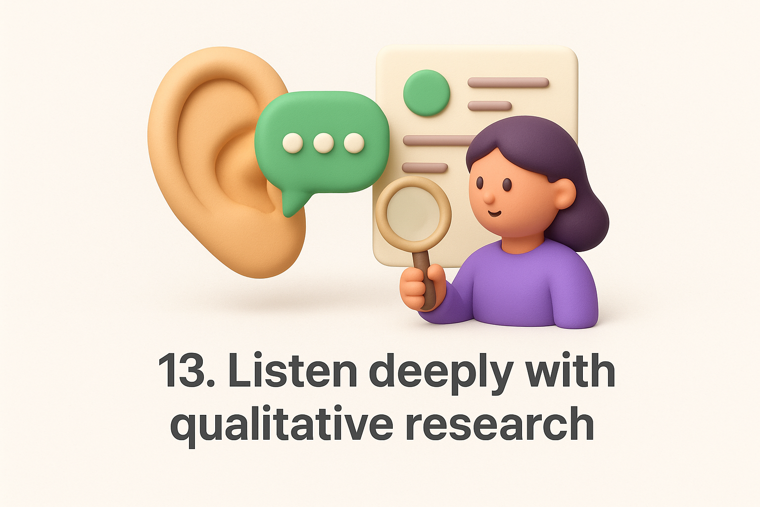 13. Listen deeply with qualitative research