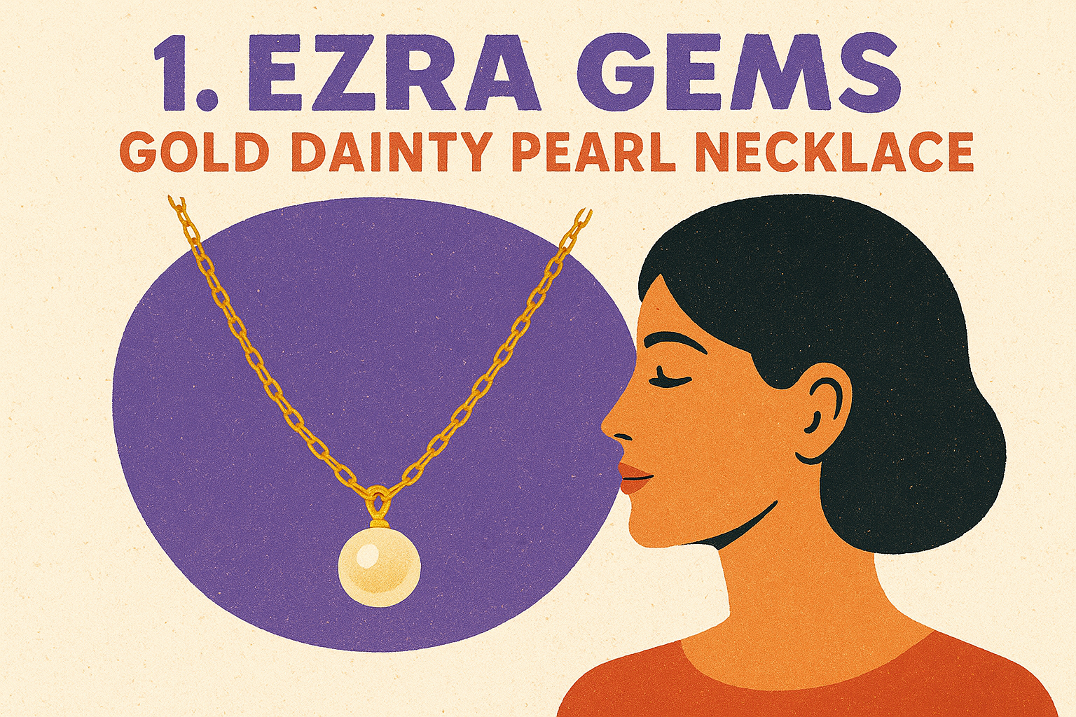 1. Ezra Gems gold dainty pearl necklace