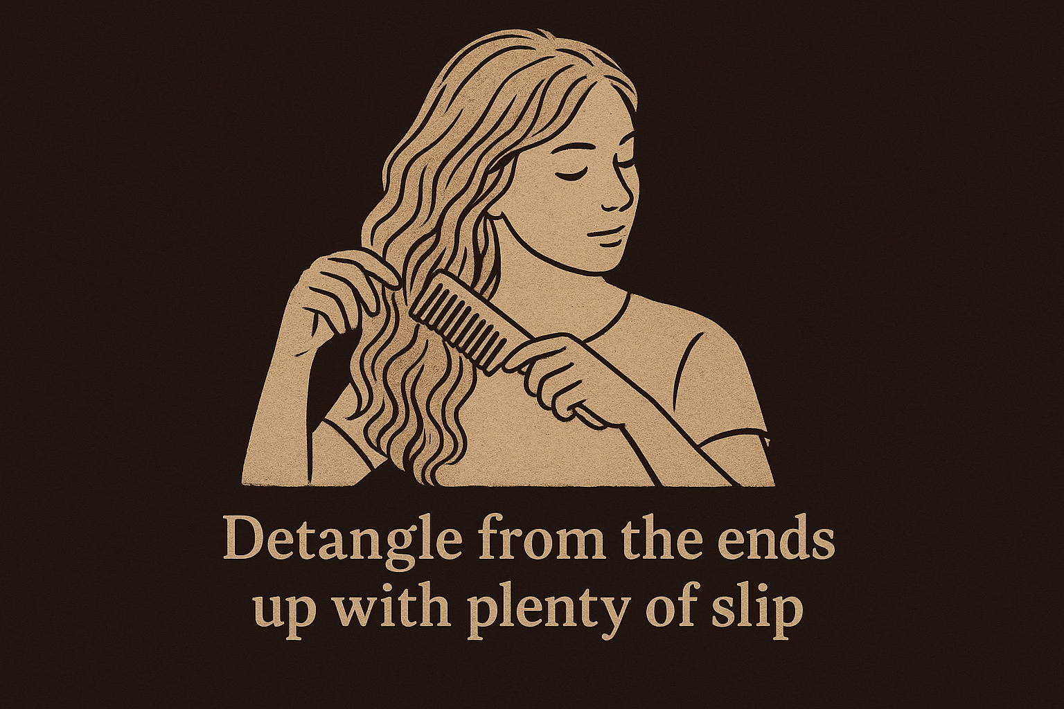 Detangle from the ends up with plenty of slip