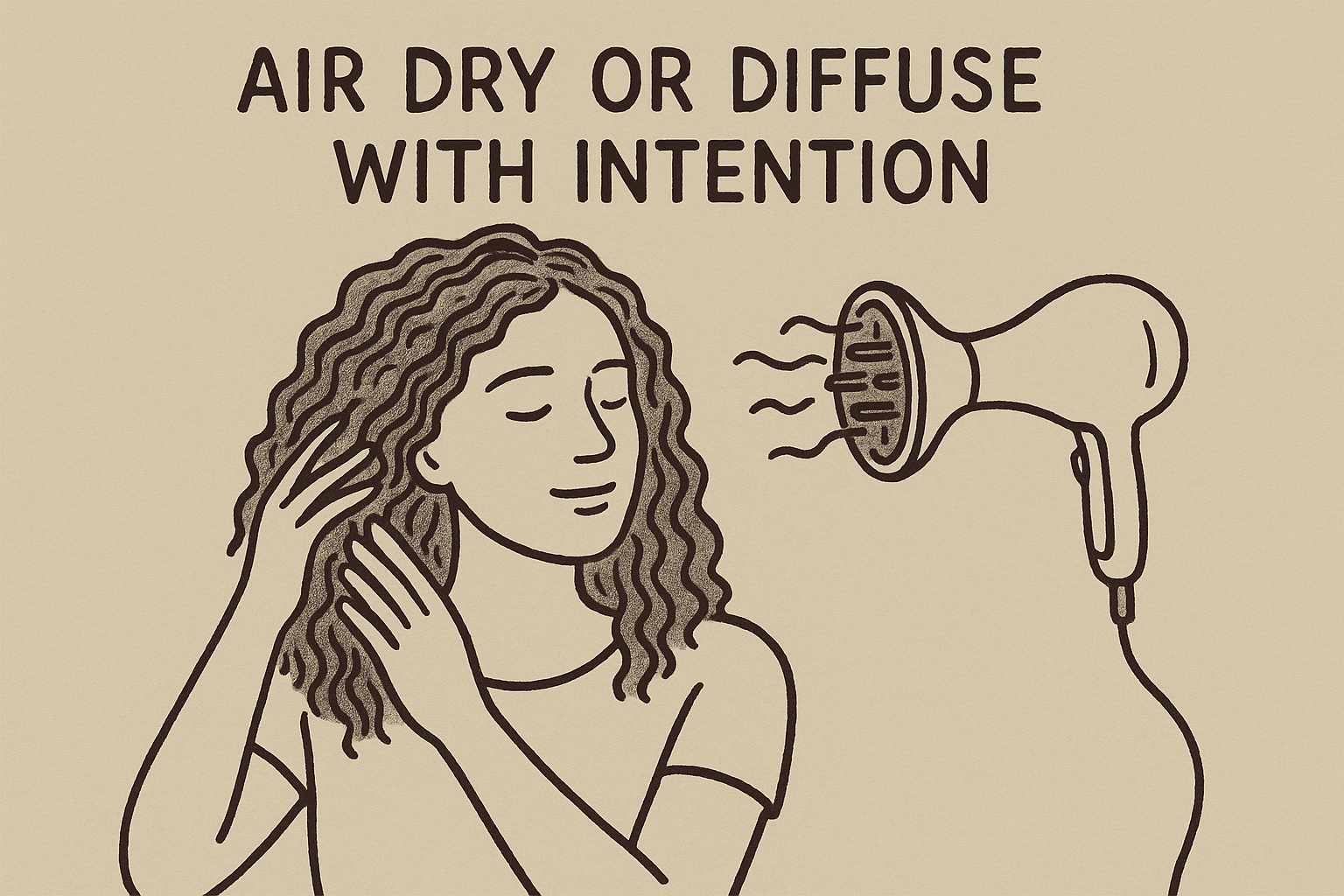 Air dry or diffuse with intention