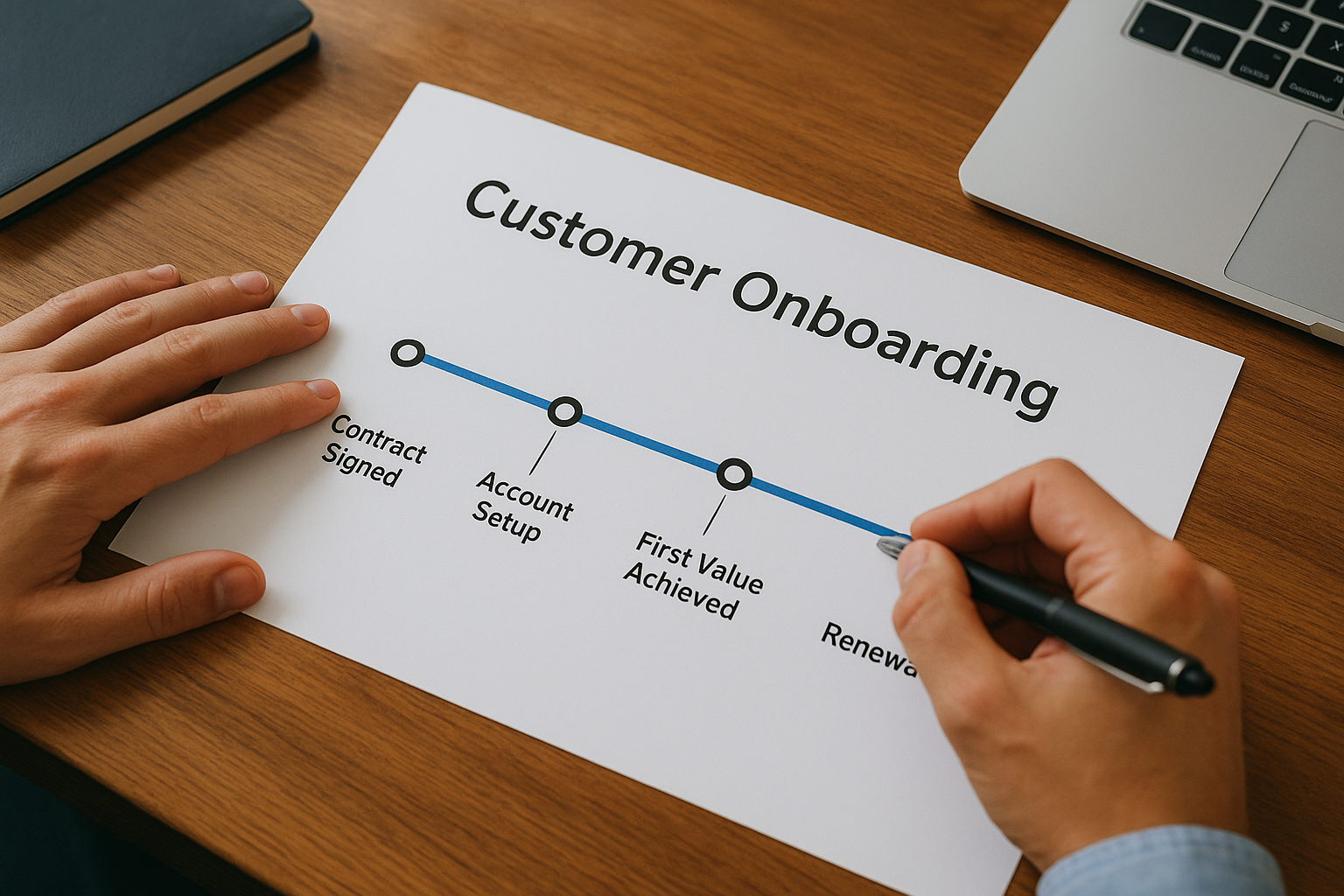 Map the journey from sale to first renewal
