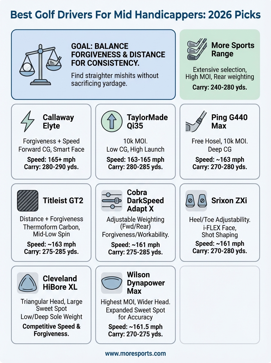 best golf drivers for mid handicappers infographic