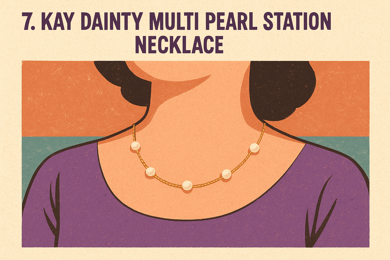 7. Kay dainty multi pearl station necklace