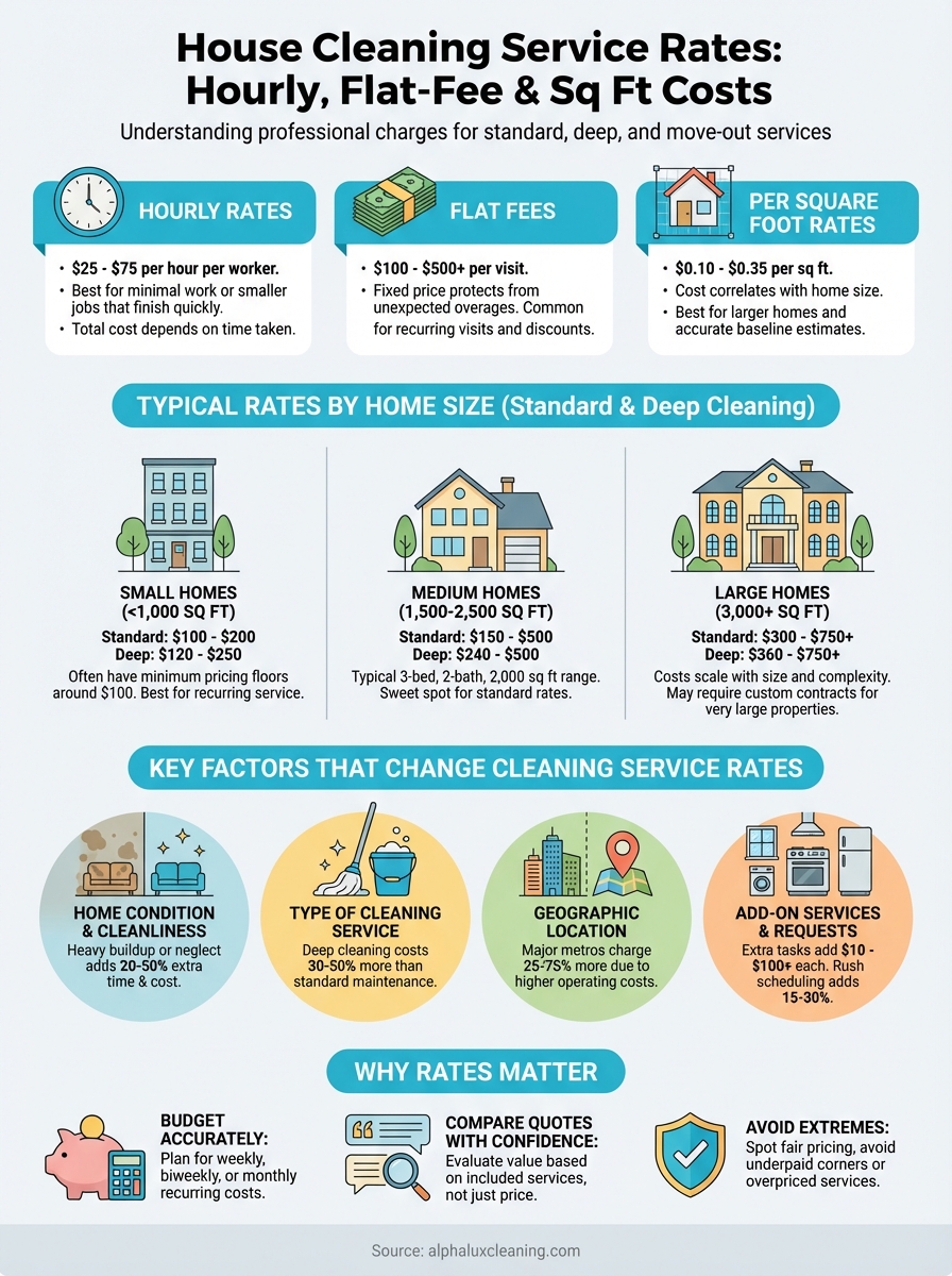 house cleaning service rates infographic