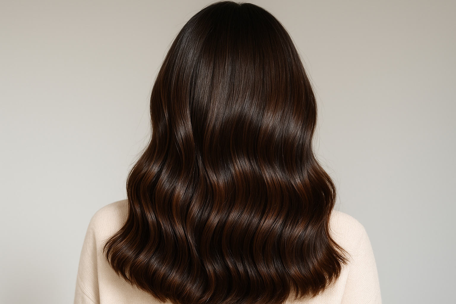 2. Glossy brunette shades with subtle dimension