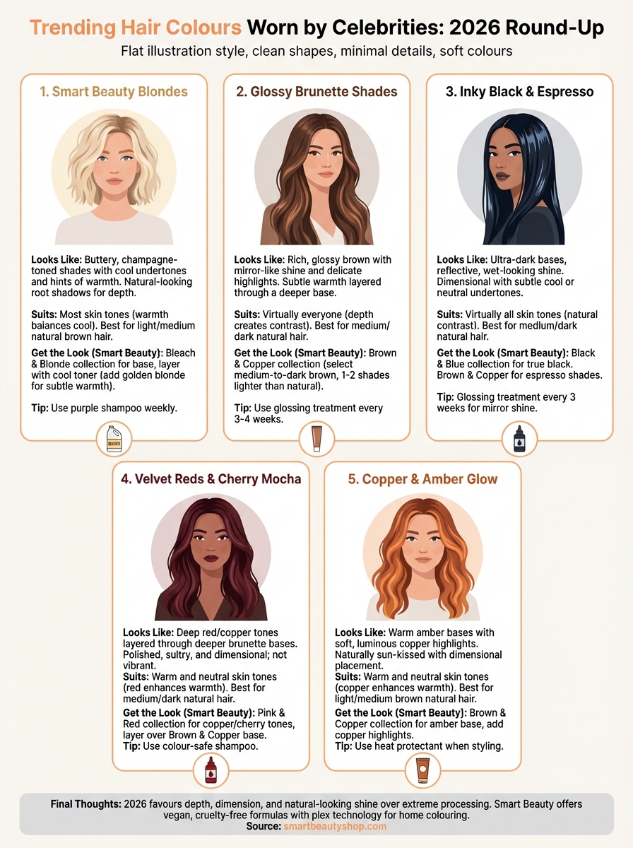 trending hair colours worn by celebrities infographic