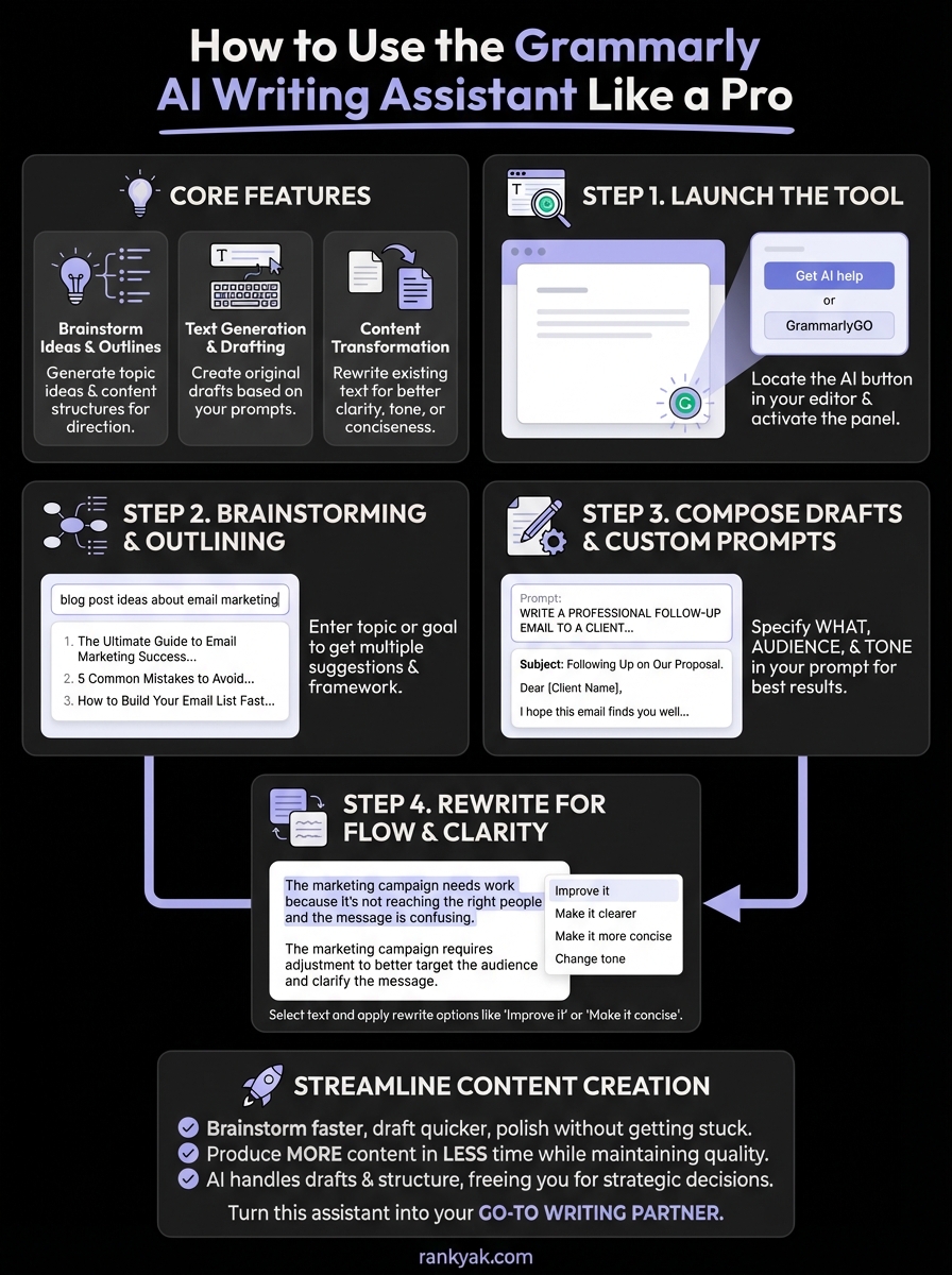 grammarly ai writing assistant infographic