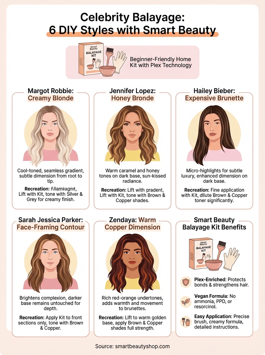 balayage celebrity styles infographic