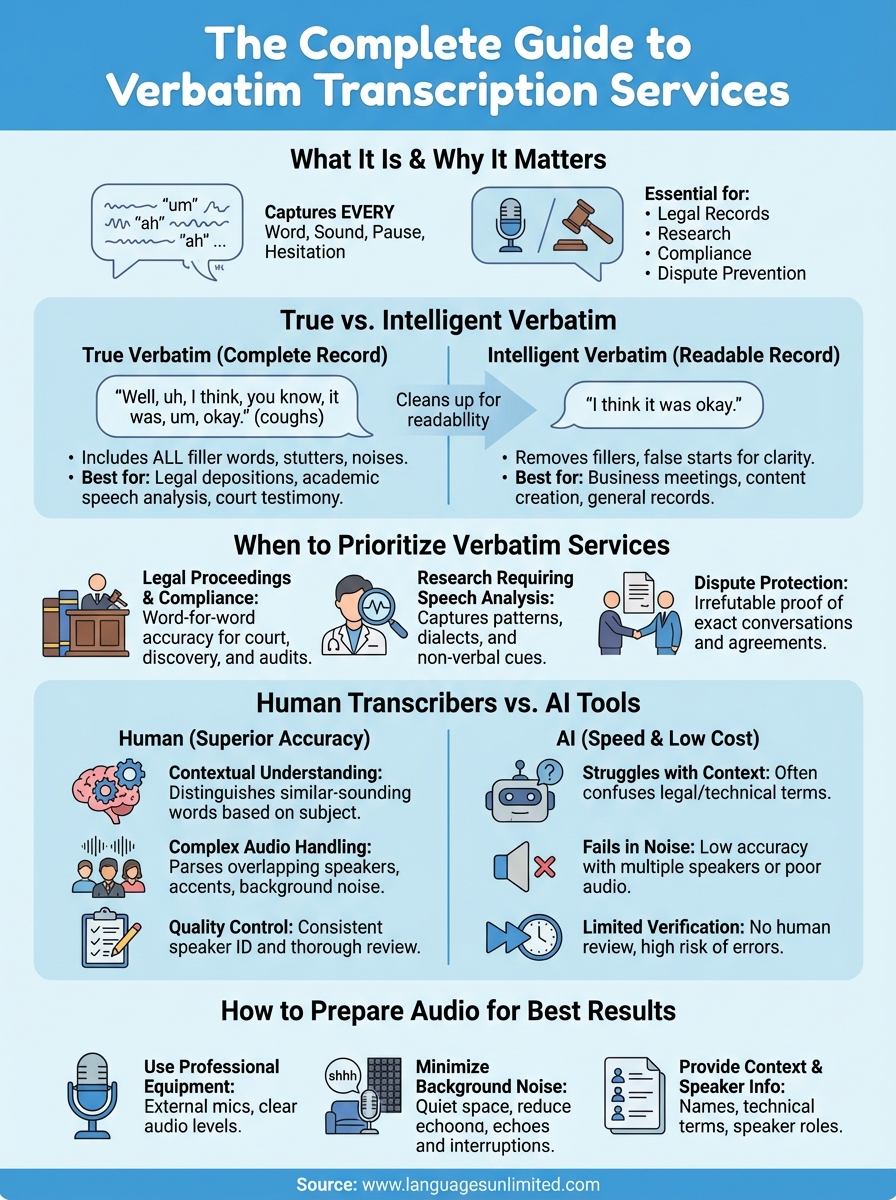 verbatim transcription services infographic