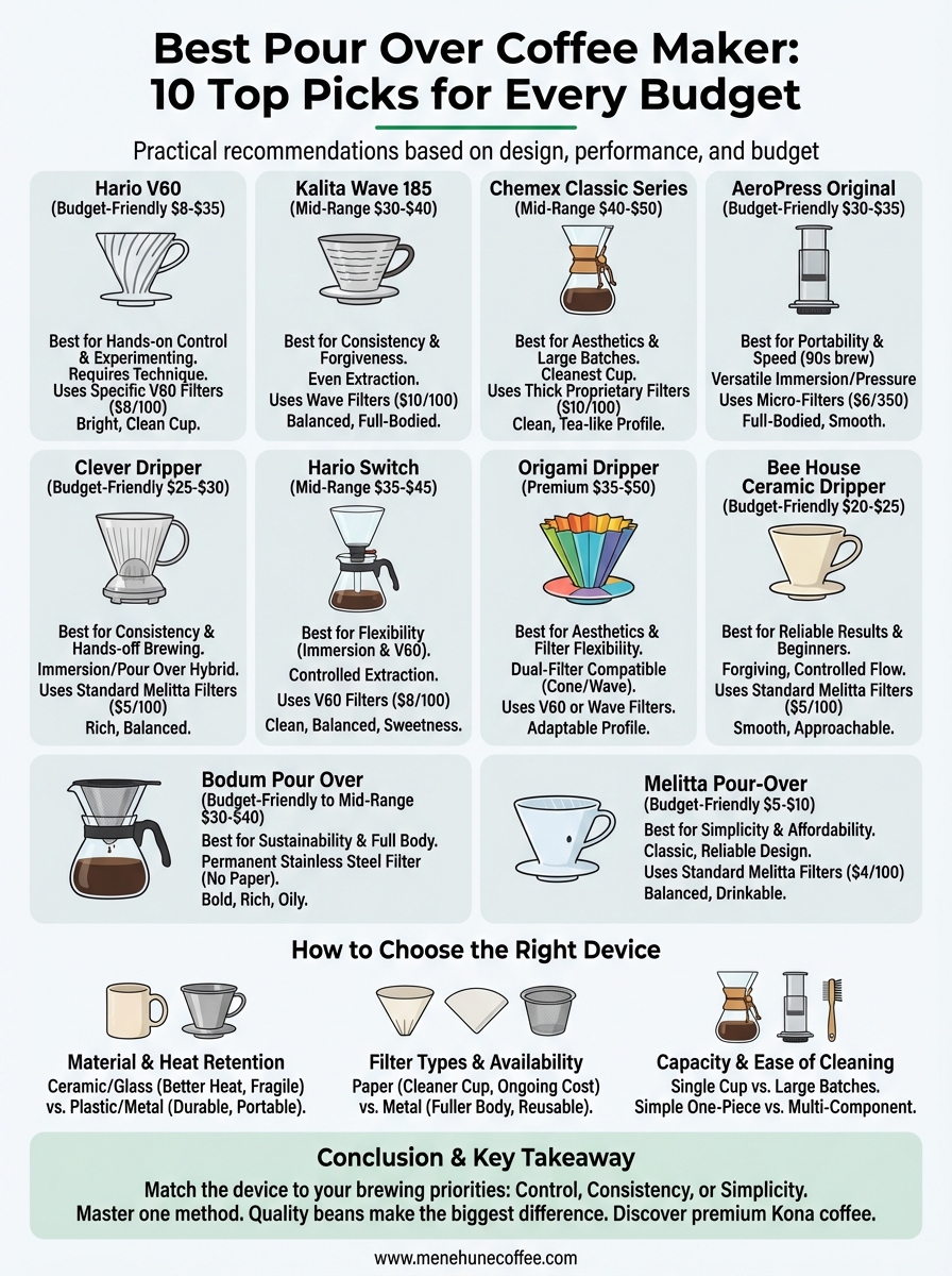 best pour over coffee maker infographic
