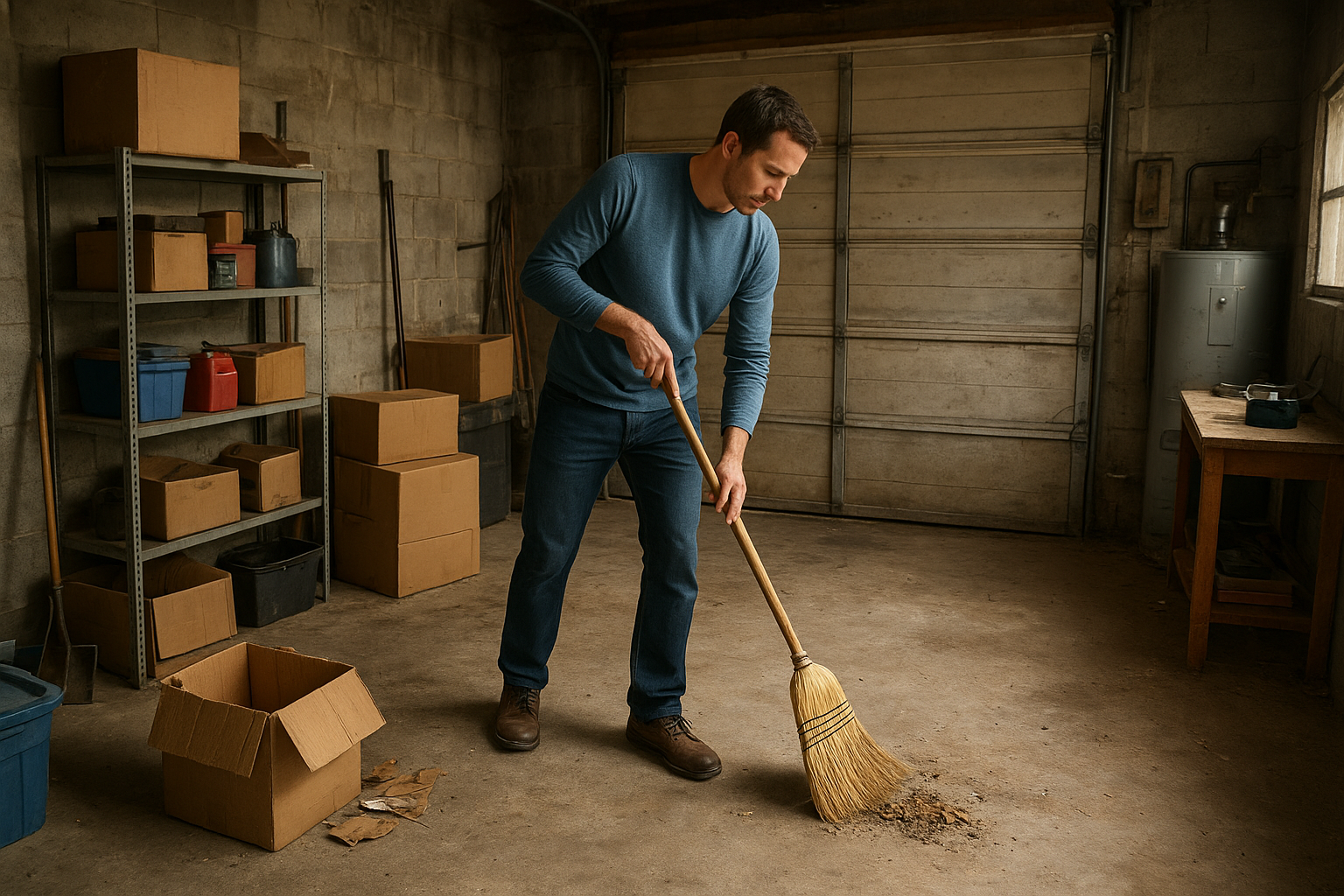 9. Sweep the garage and basement