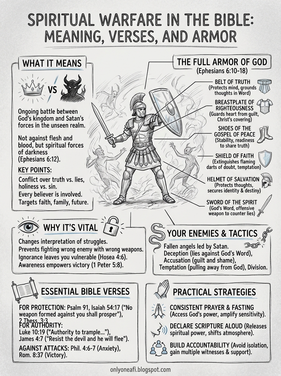 spiritual warfare in the bible infographic - ONLY ONE AFI BLOG✨