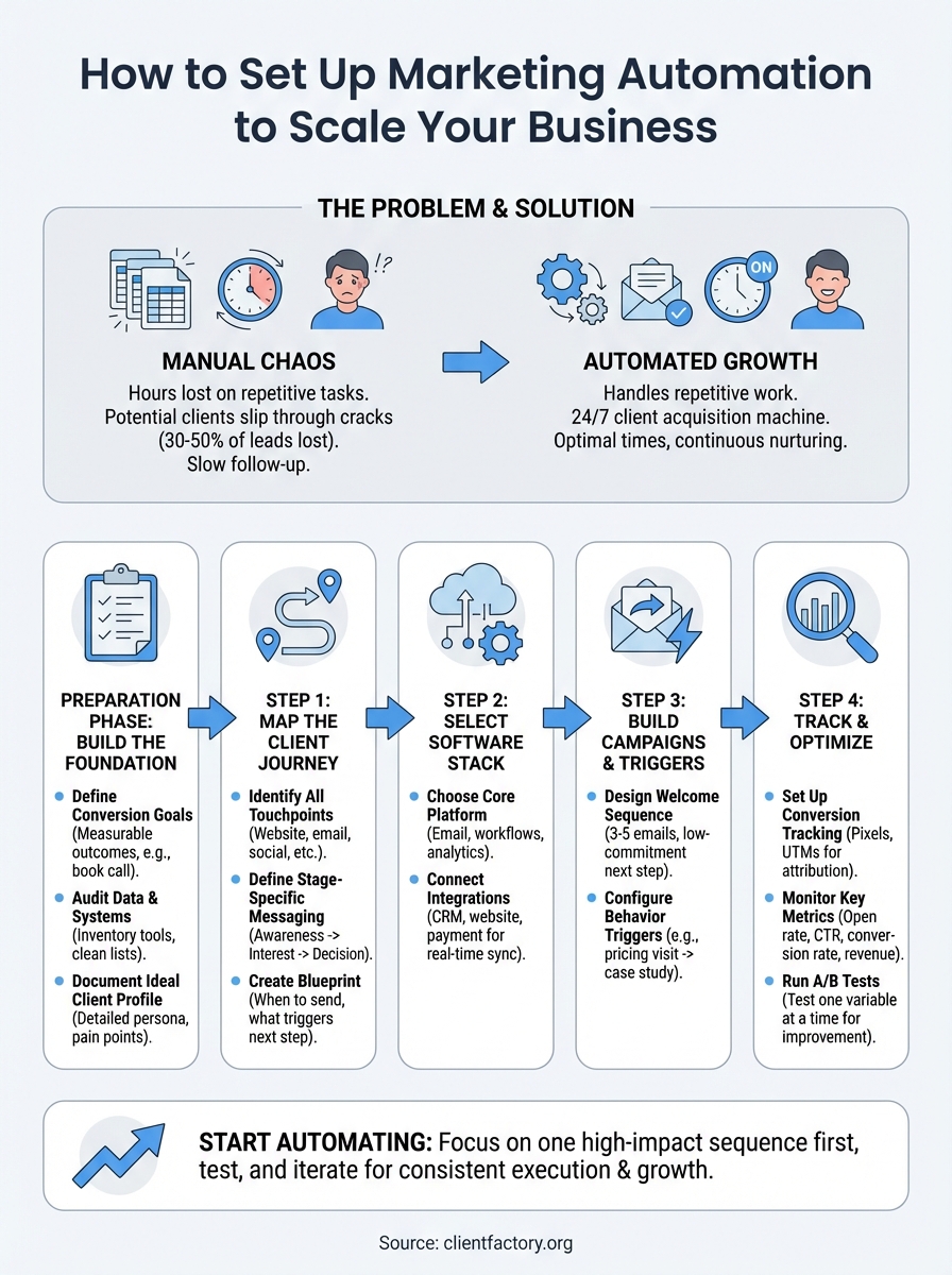 how to set up marketing automation infographic