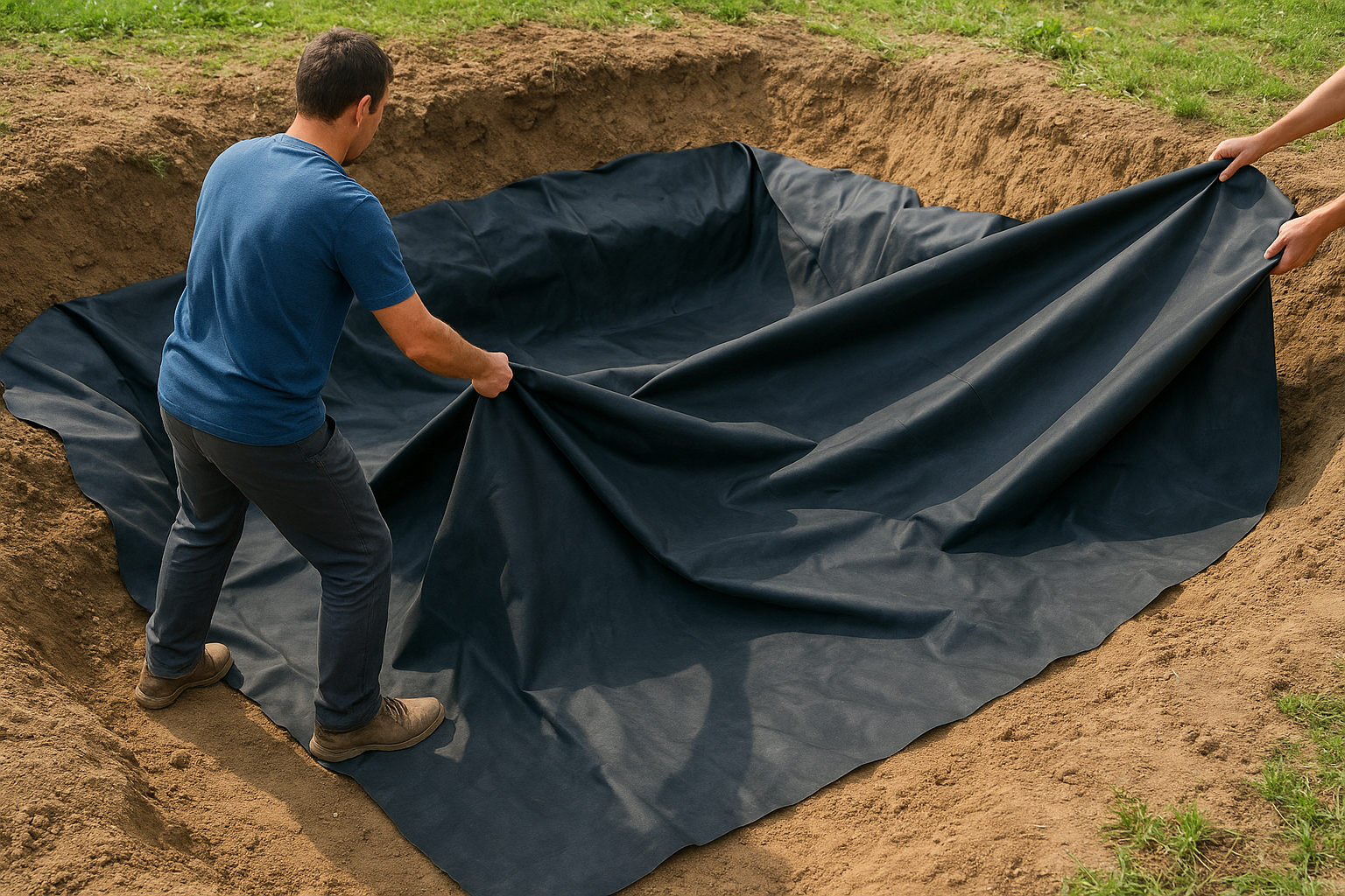Position and unfold the liner properly