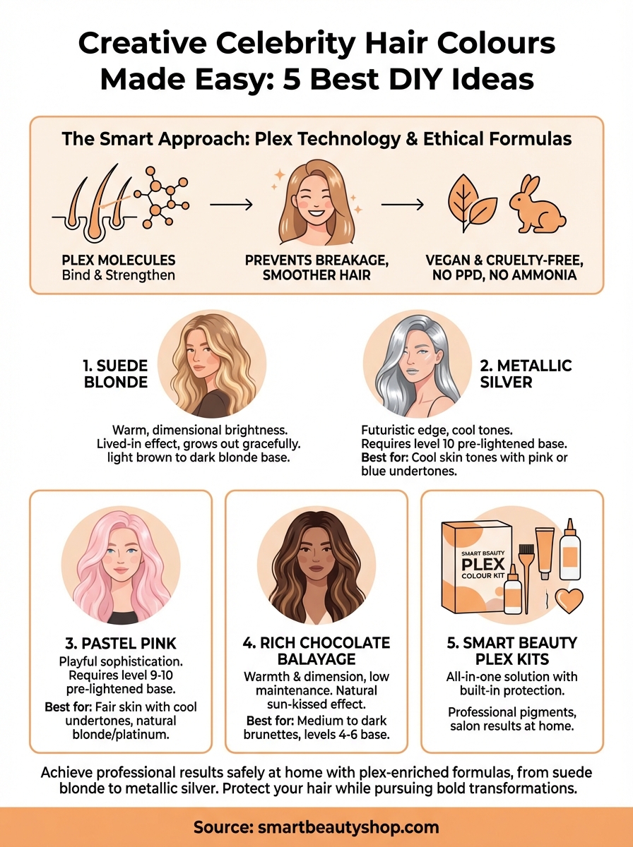 creative celebrity hair colours made easy infographic