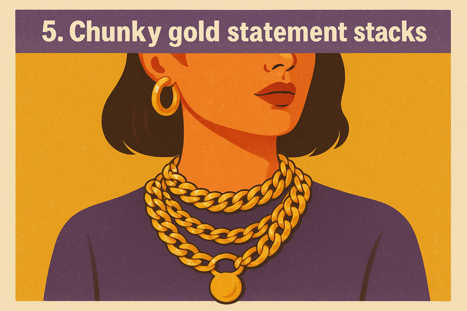 5. Chunky gold statement stacks