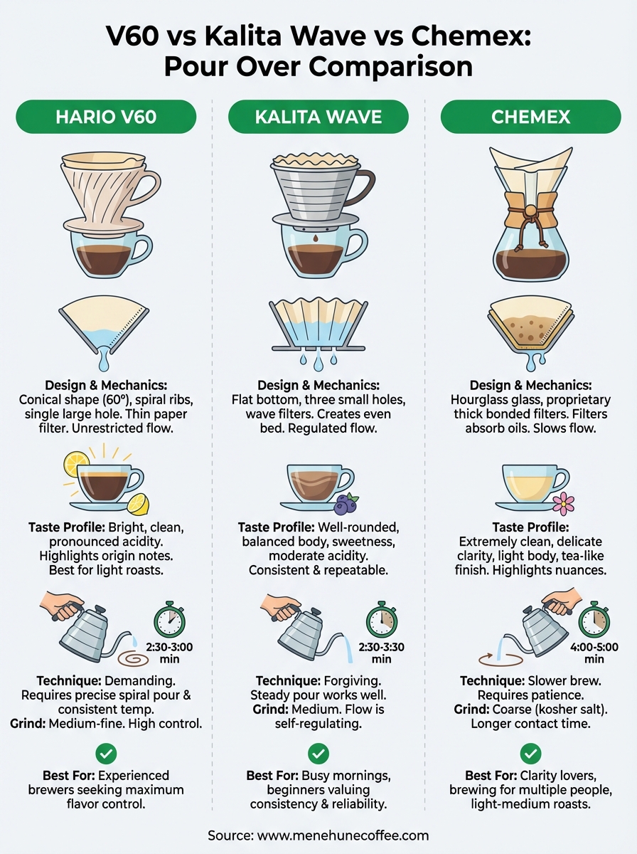 v60 vs chemex vs kalita infographic