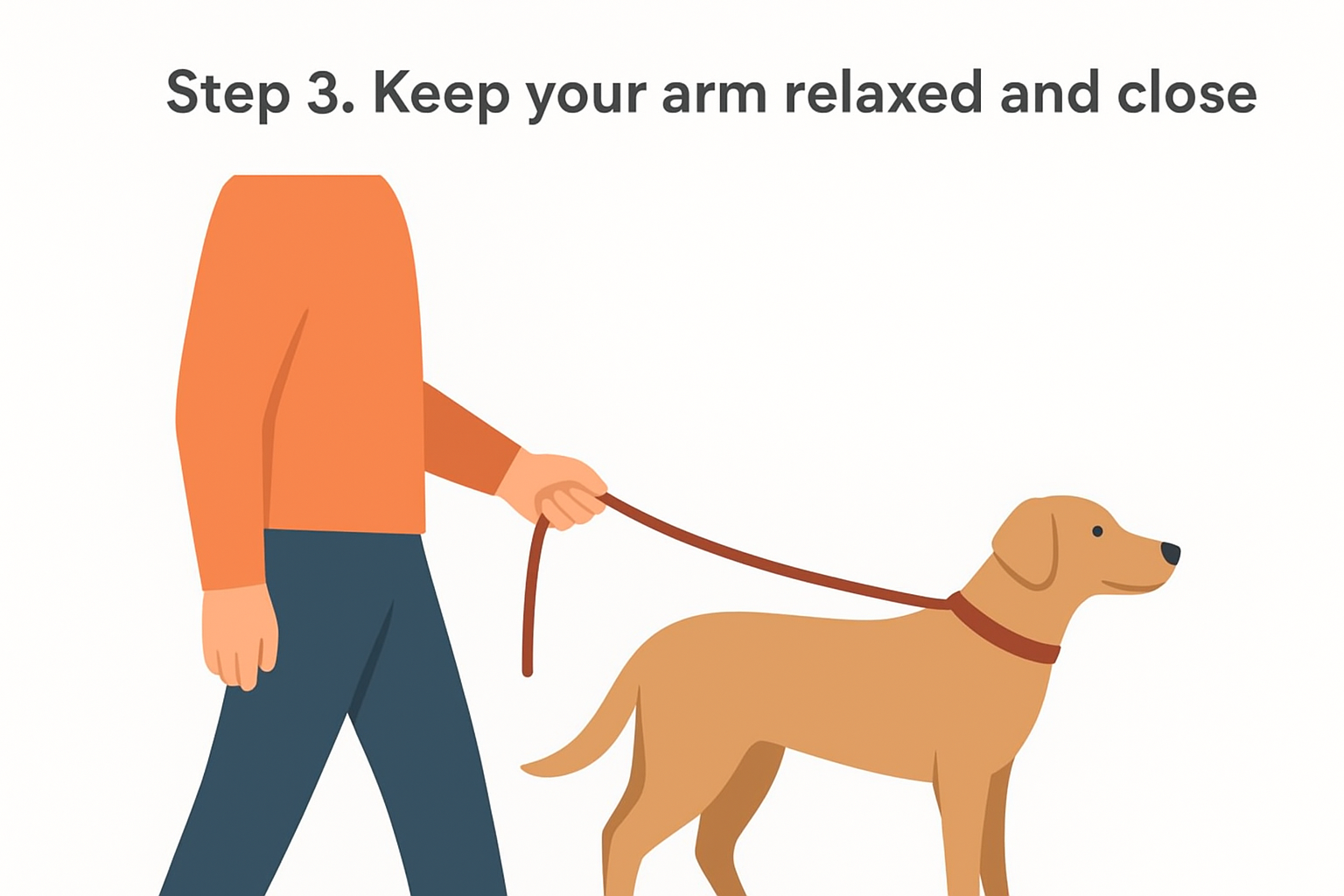 Step 3. Keep your arm relaxed and close