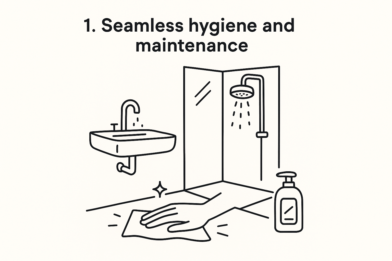 1. Seamless hygiene and maintenance