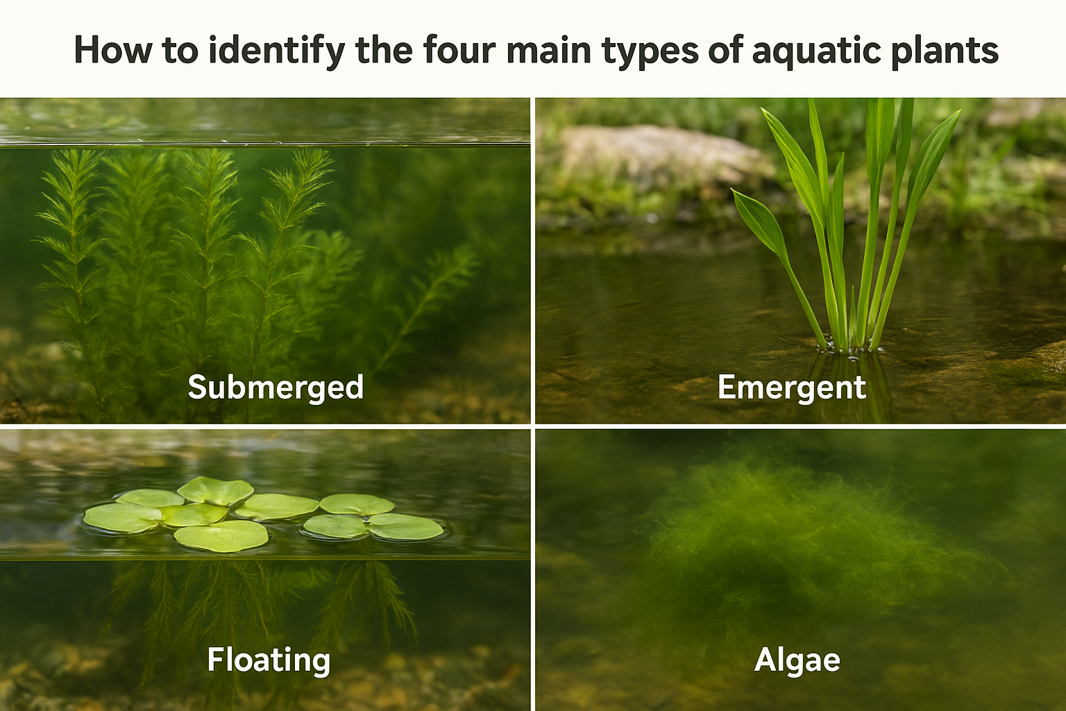 How to identify the four main types of aquatic plants