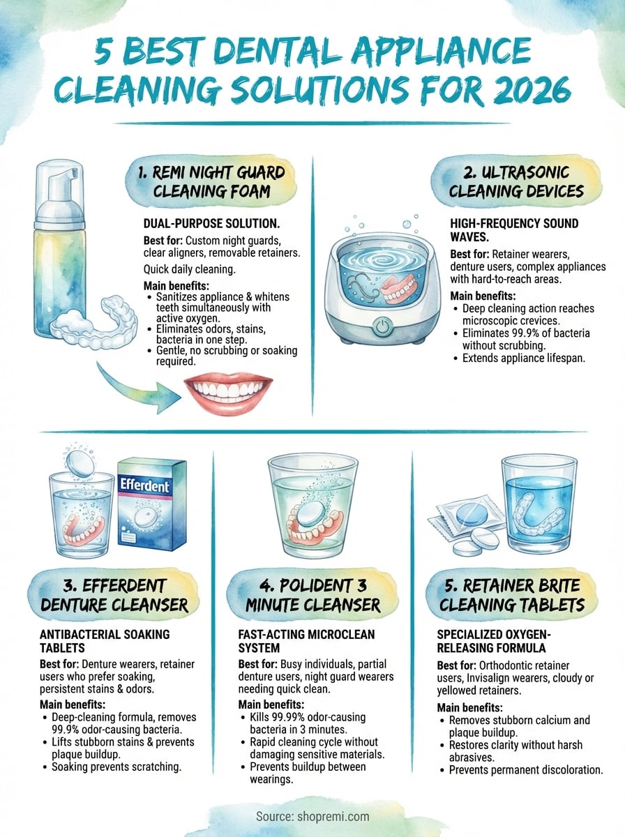 dental appliance cleaning solution infographic