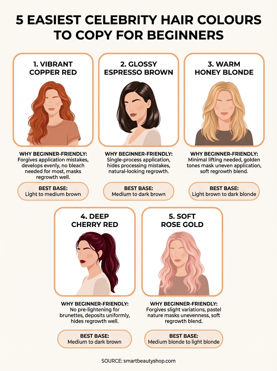 easiest celebrity hair colours to copy infographic