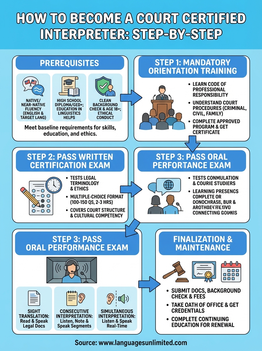 how to become a court certified interpreter infographic