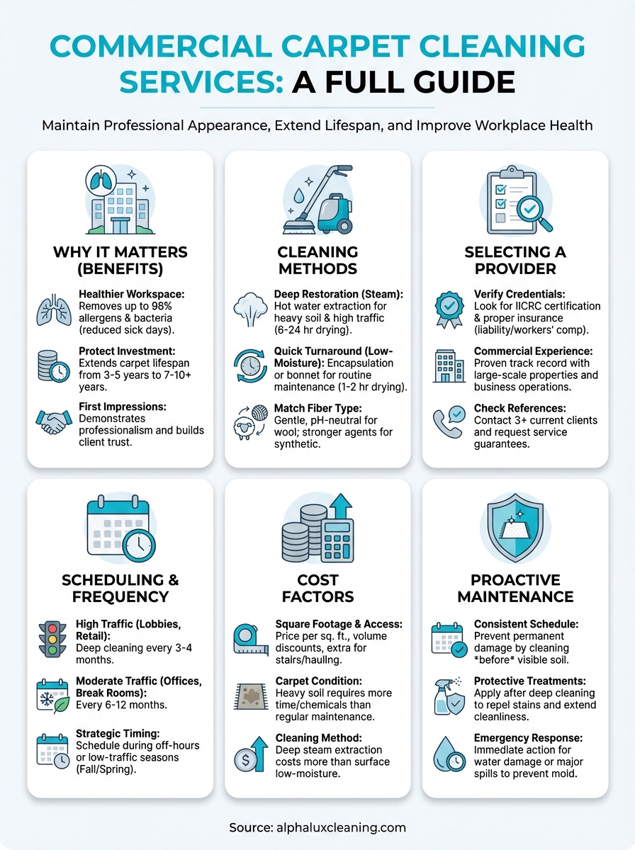 commercial carpet cleaning services infographic