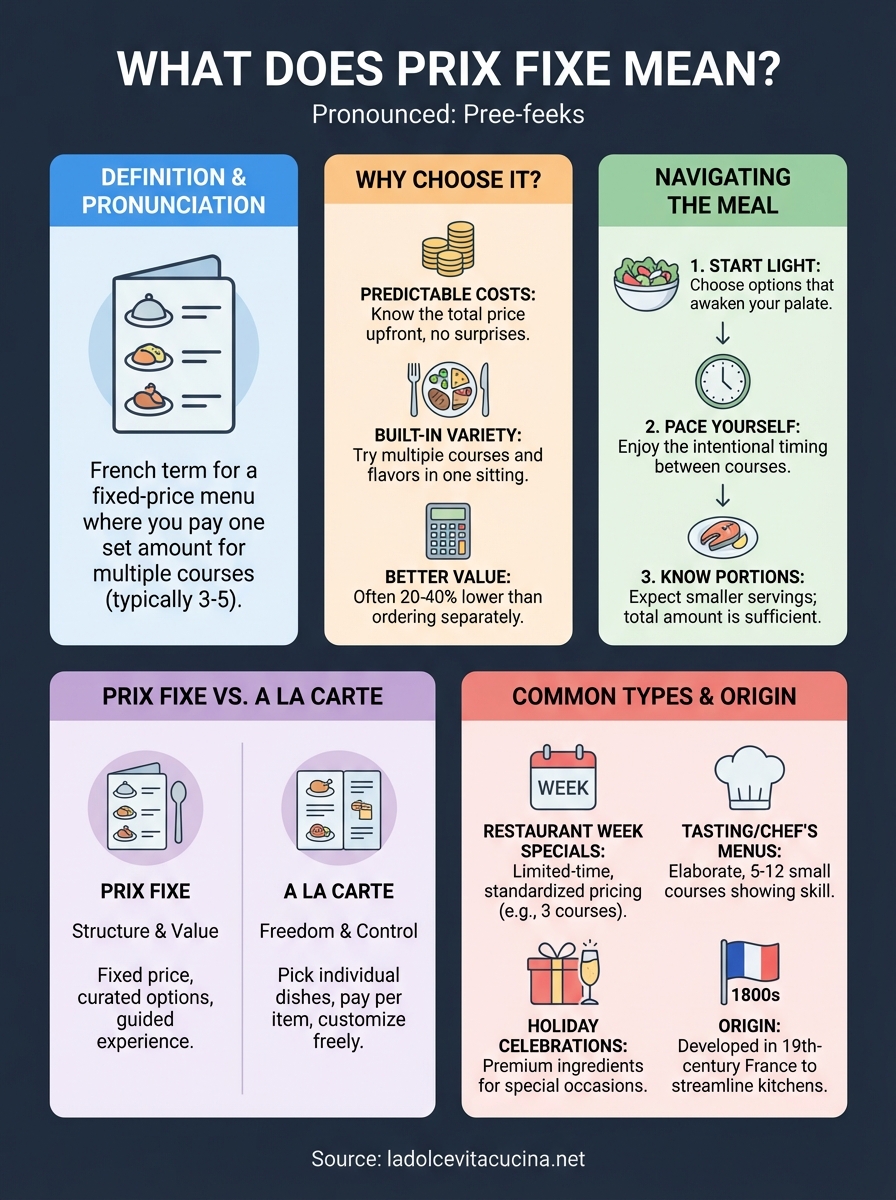 what does prix fixe mean infographic