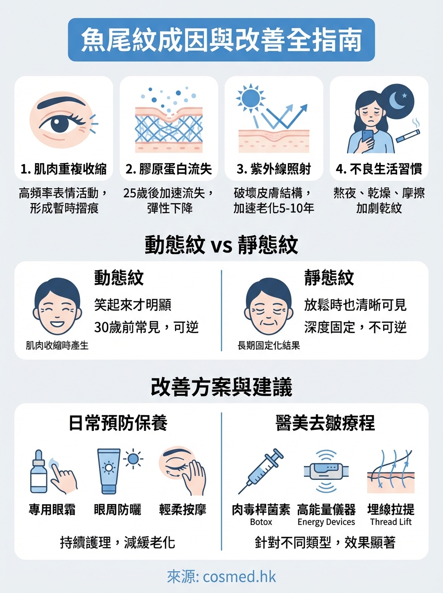 魚尾紋成因 infographic
