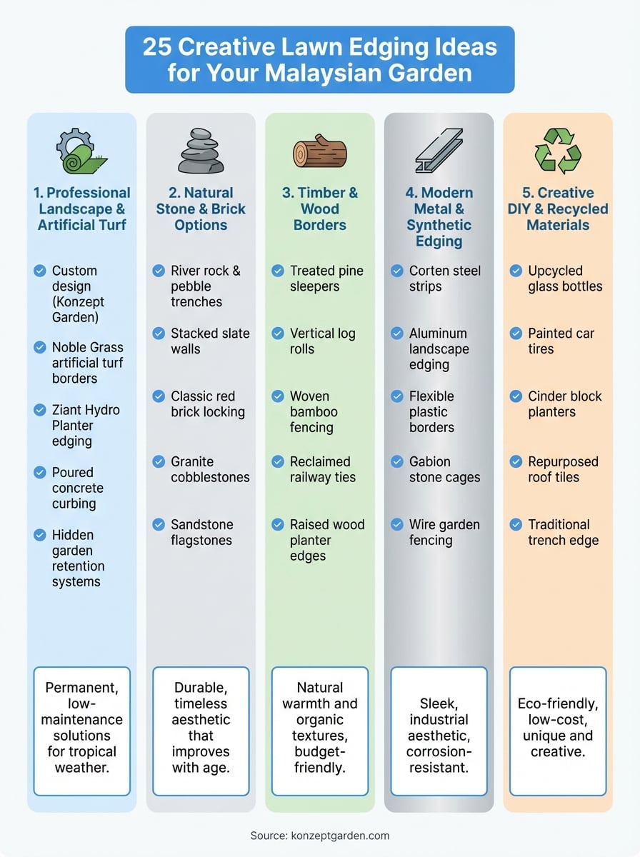 lawn edging ideas infographic