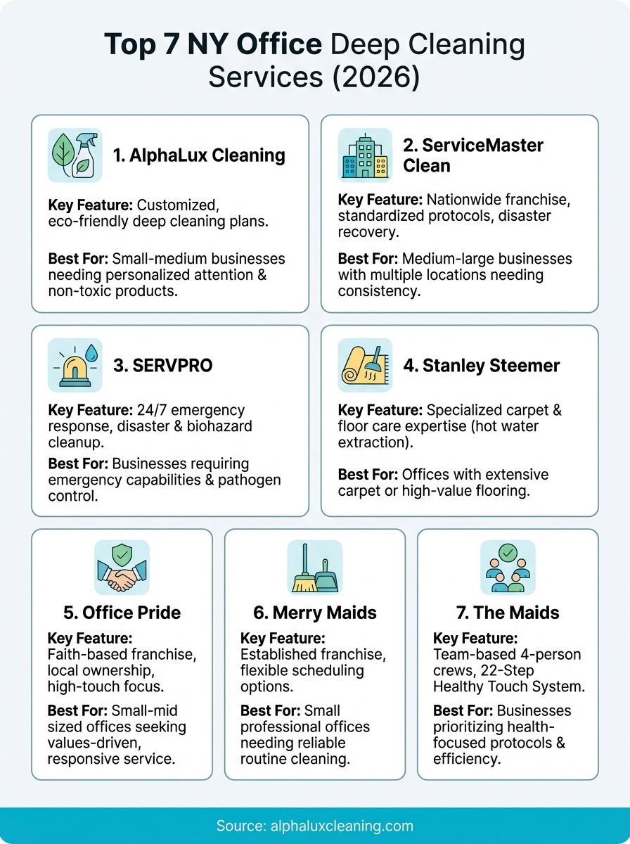 office deep cleaning services infographic