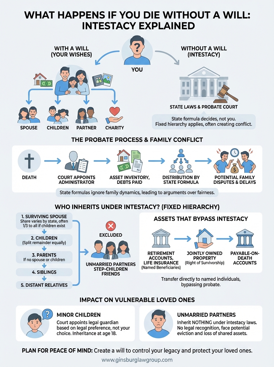 what happens if you die without a will infographic