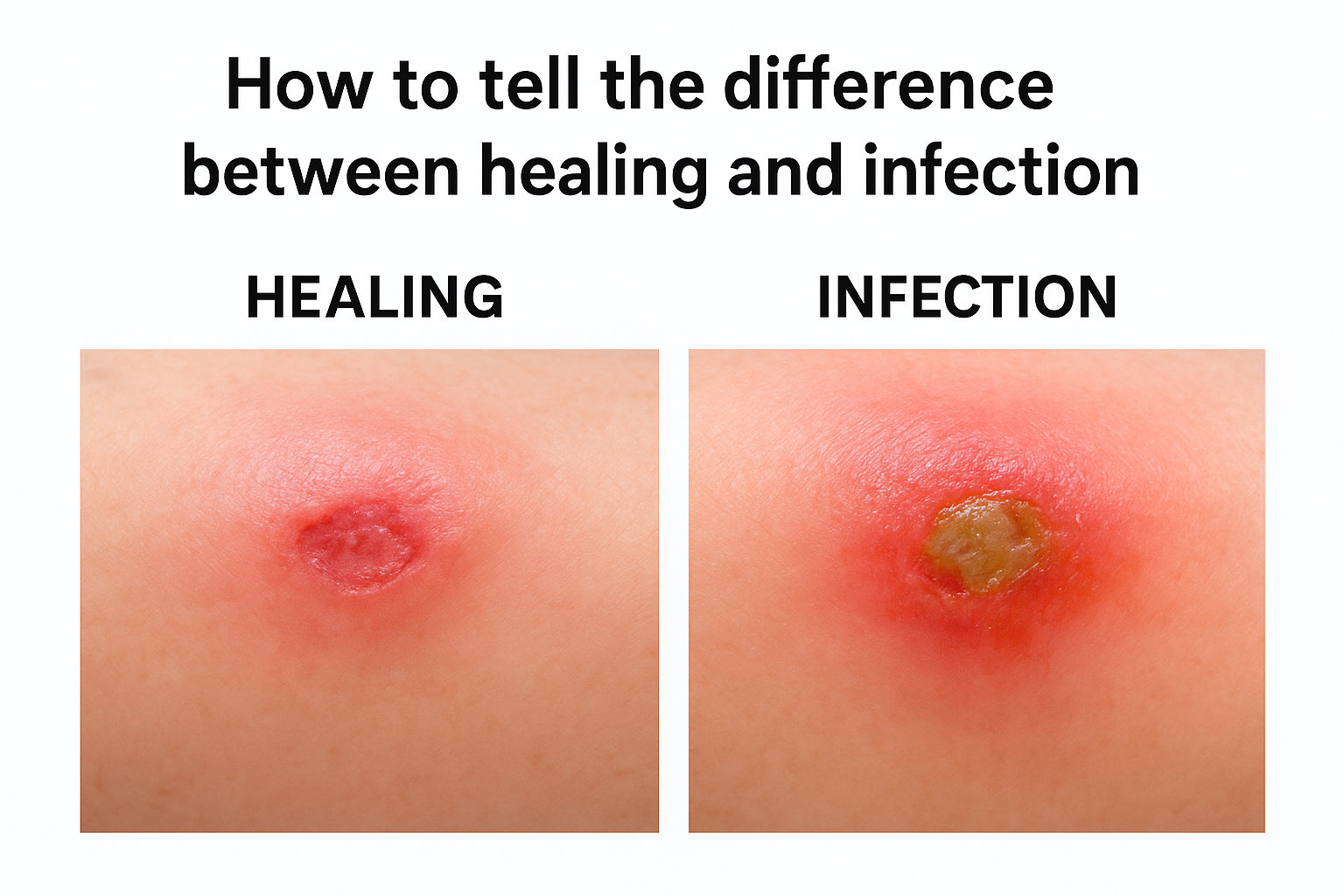 How to tell the difference between healing and infection