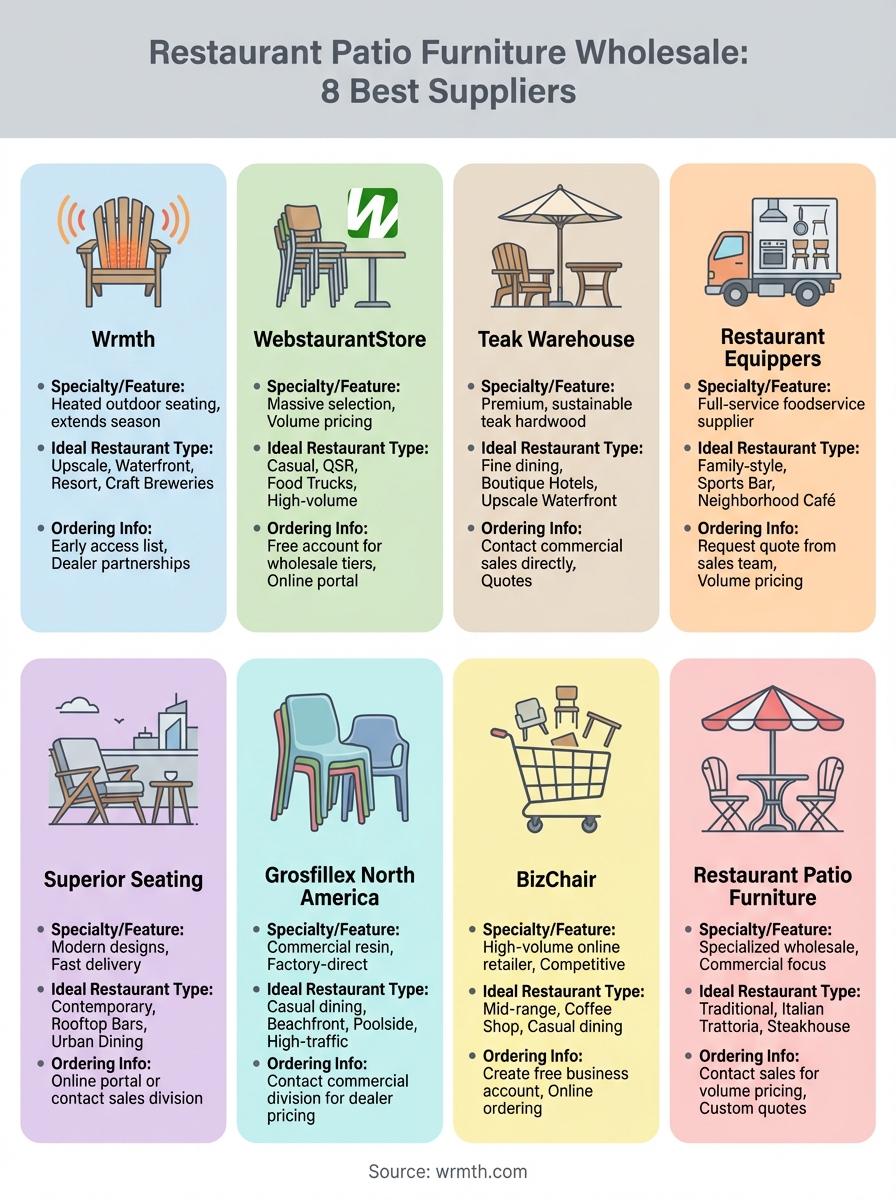 restaurant patio furniture wholesale infographic