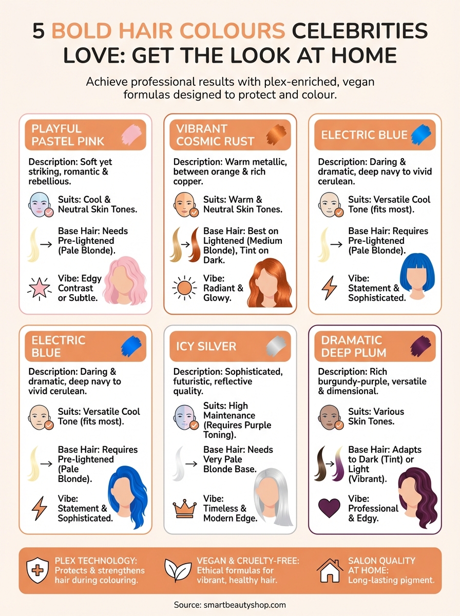 bold hair colours celebrities love infographic