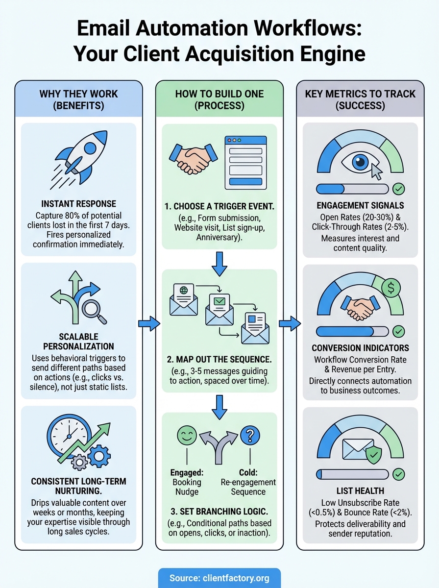 email automation workflows infographic