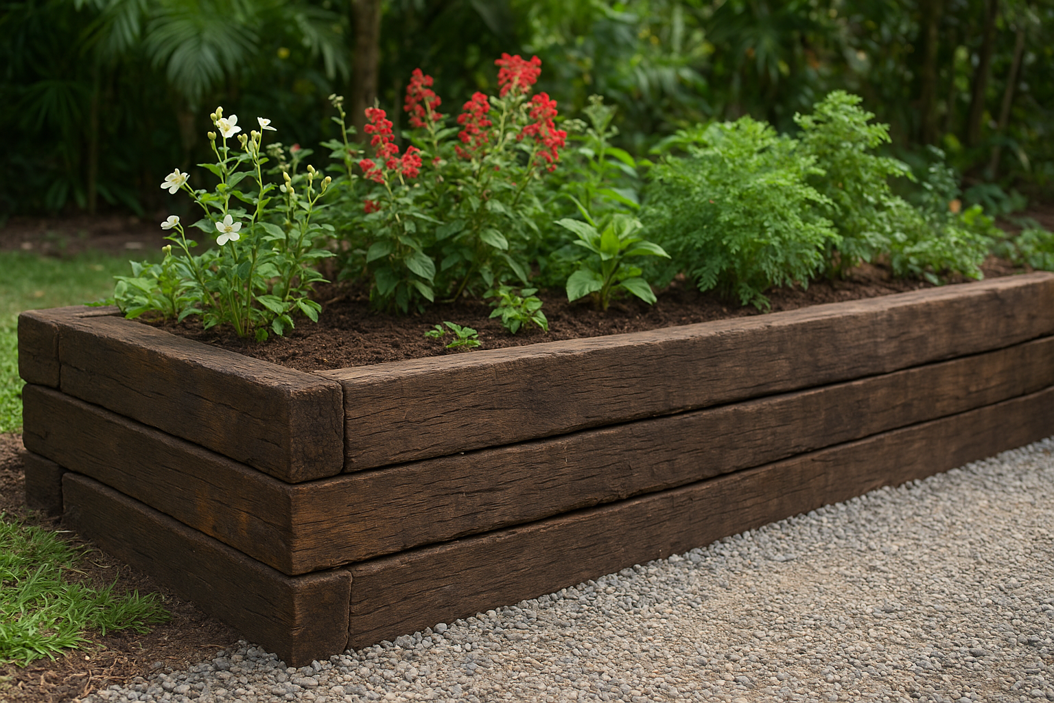 Reclaimed railway sleepers