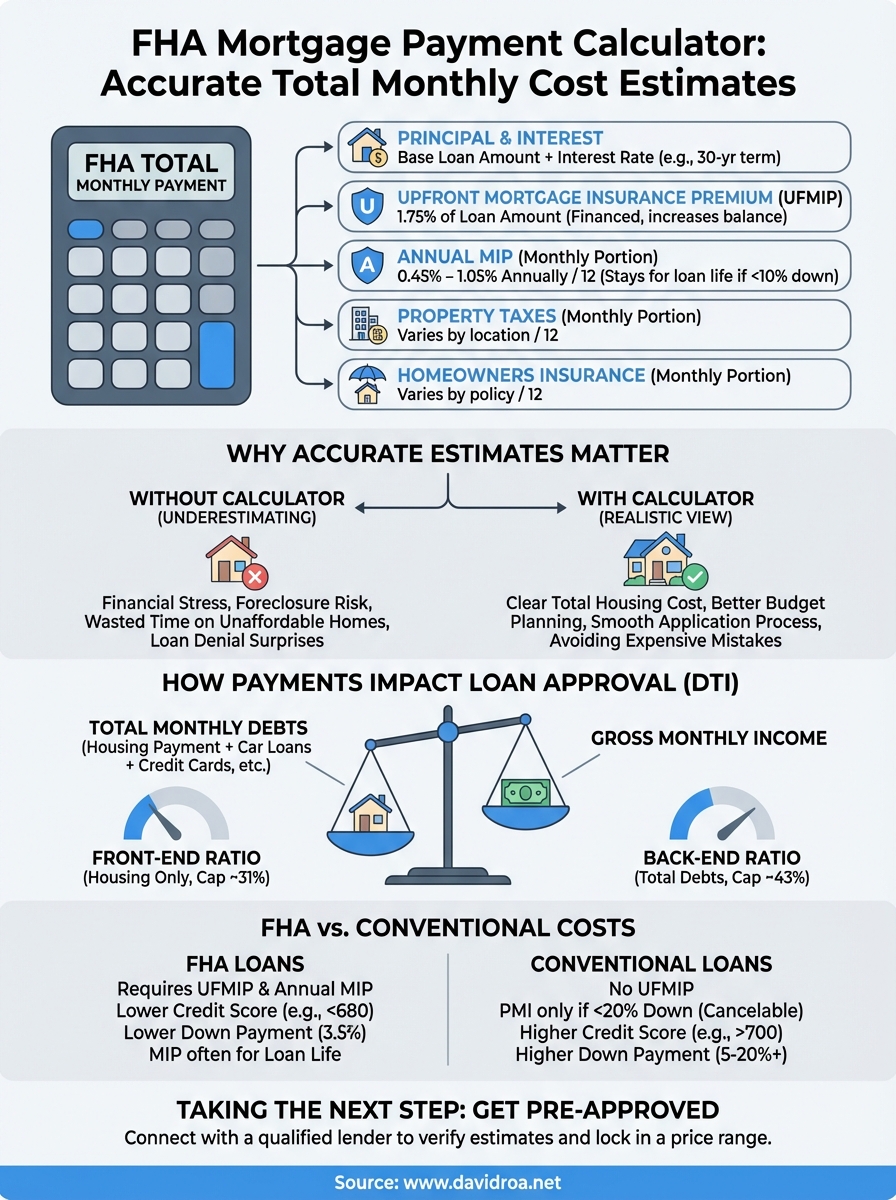 fha mortgage payment calculator infographic