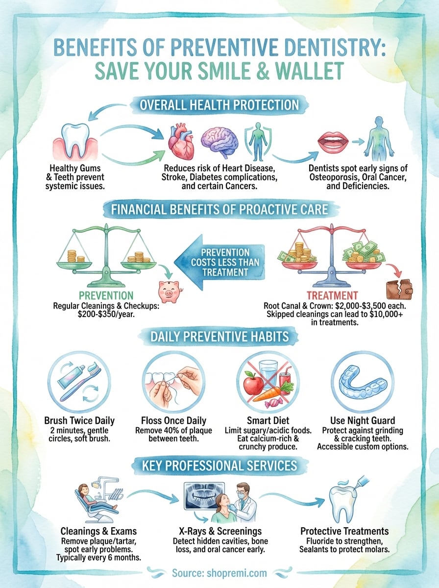 benefits of preventive dentistry infographic