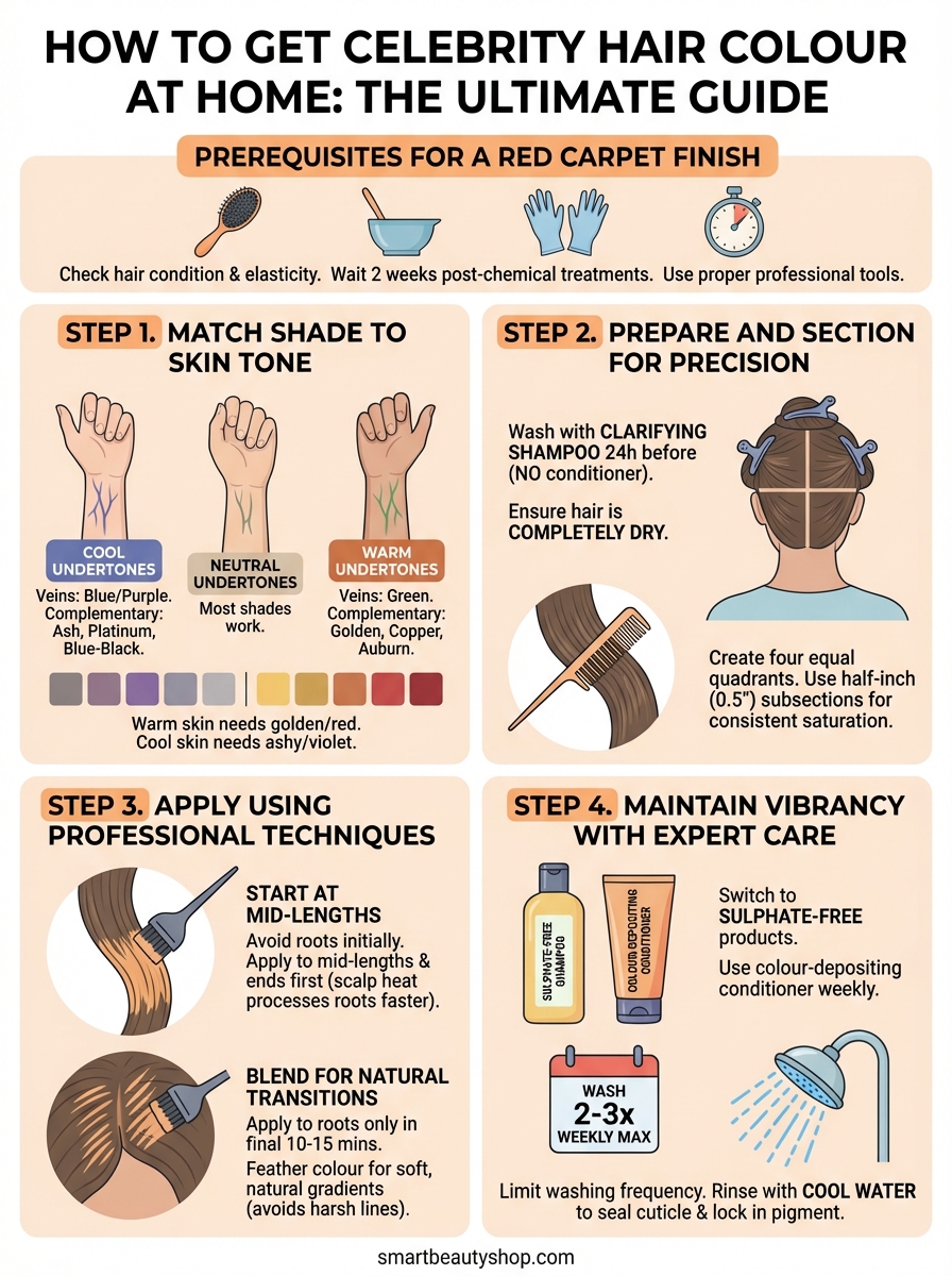 how to get celebrity hair colour at home infographic