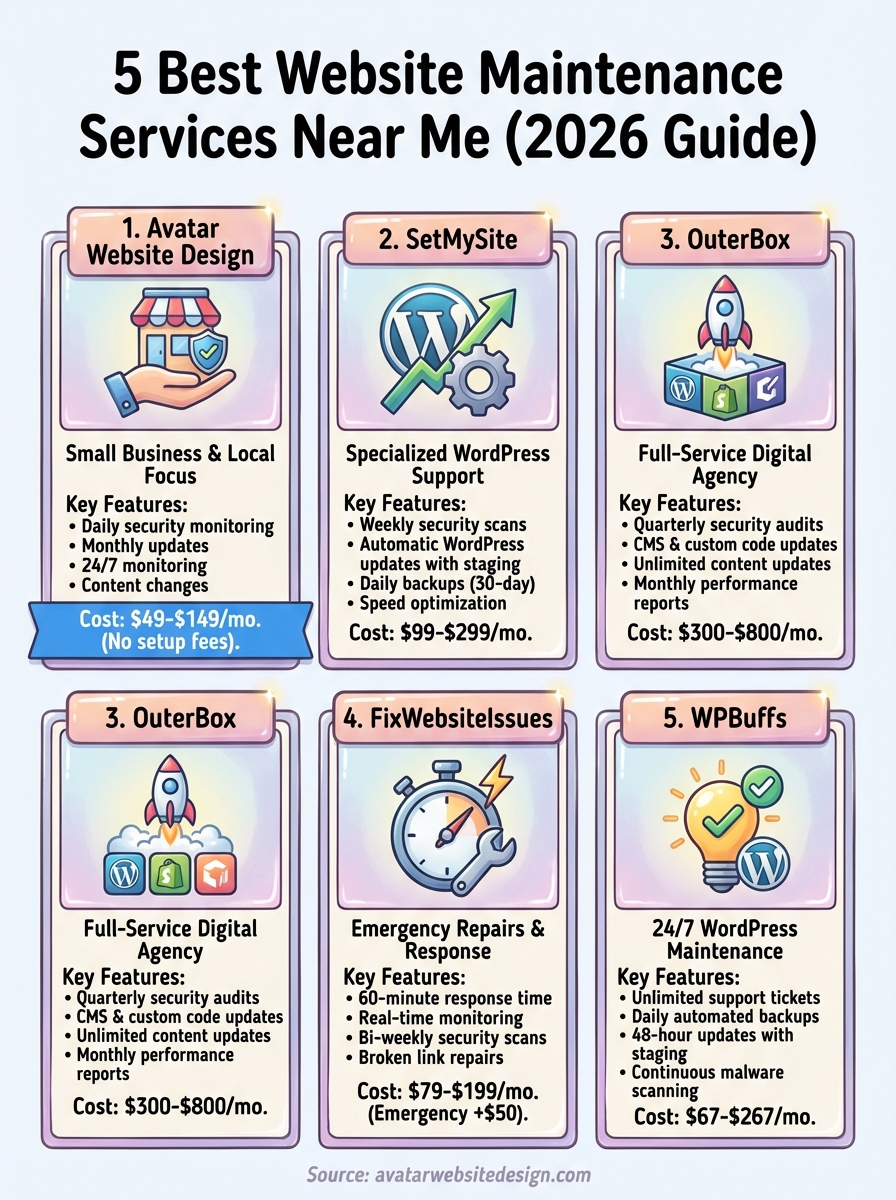 website maintenance services near me infographic