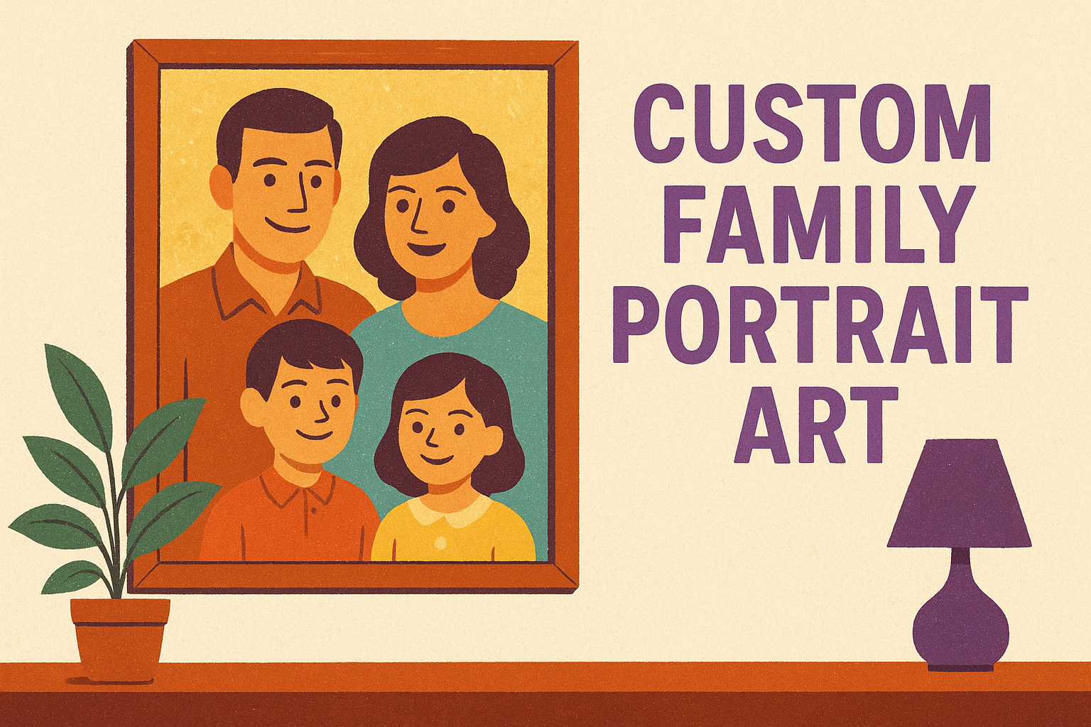 2. Custom family portrait art