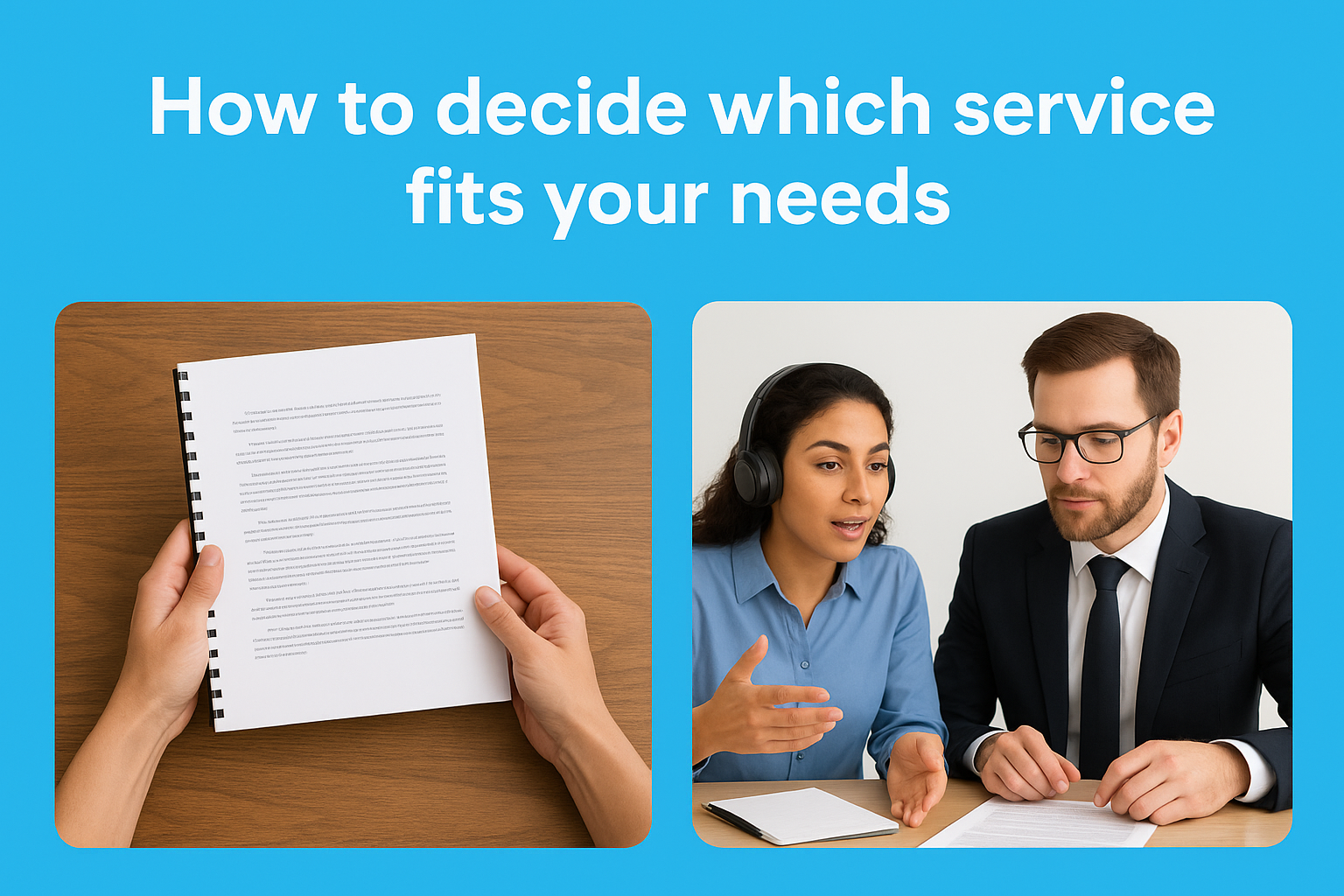 How to decide which service fits your needs
