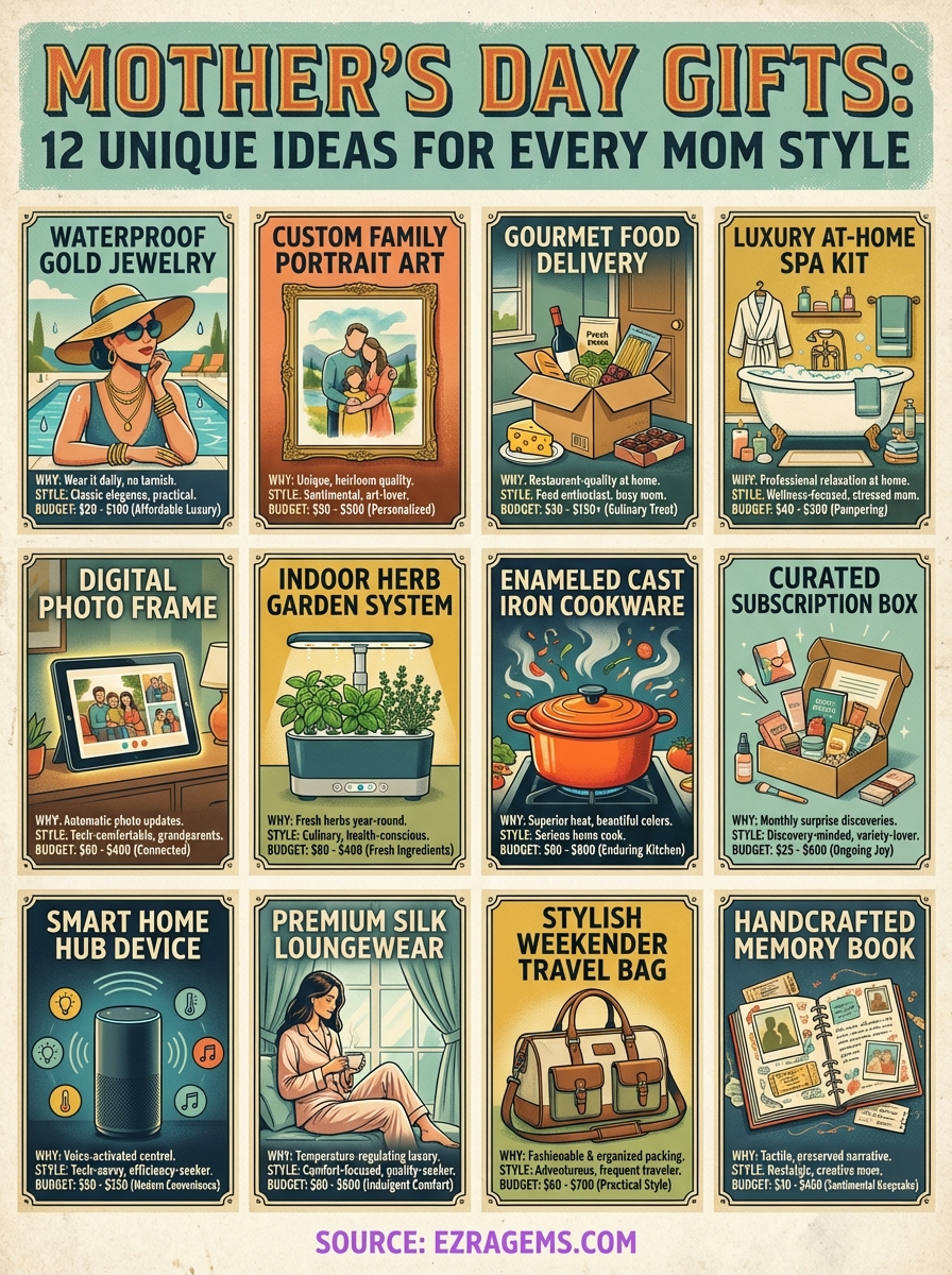 mother's day gifts infographic